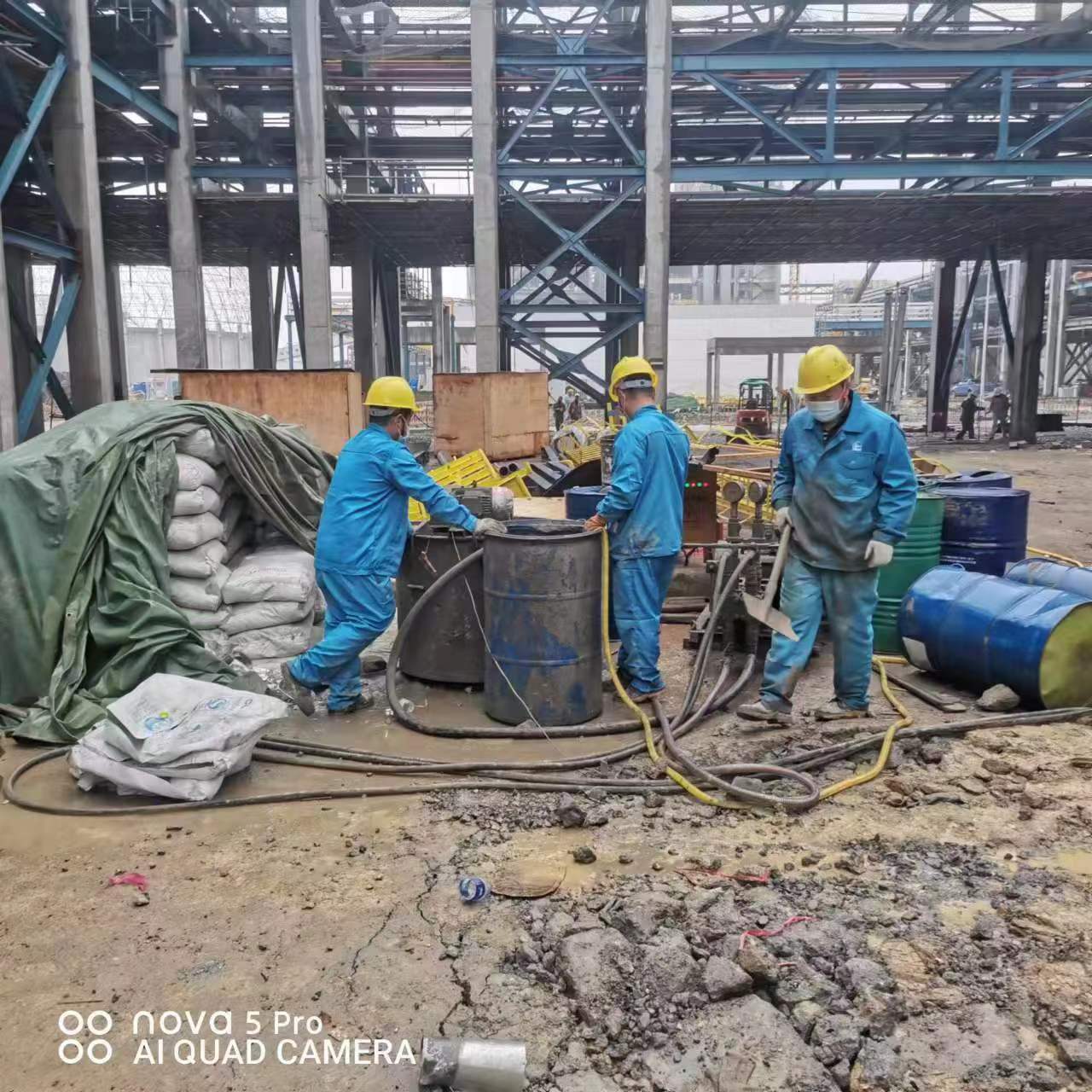 雨湖设备基础下沉沉降注浆加固施工